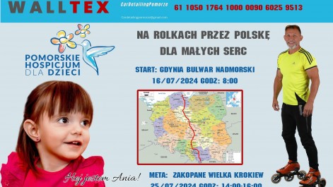 Tczew - Przejedzie na rolkach przez całą Polskę, by pomóc dzieciom w hospicjum