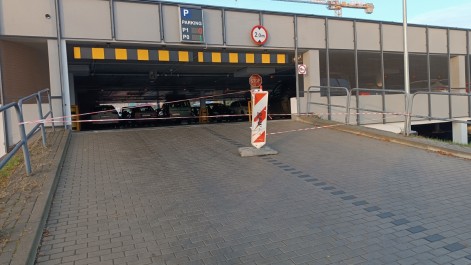 Tczew - Zamknięty wyjazd z parkingu przy dworcu