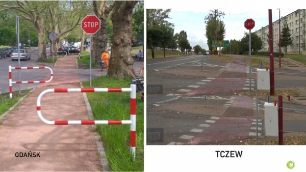 Tczew - Pierwszeństwo przejazdu. Jedności Narodu - znak Stop