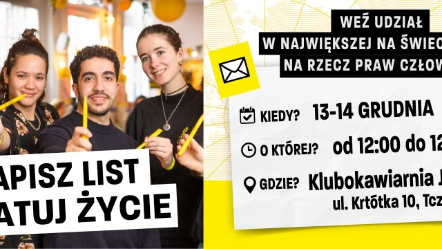 Tczew - Maraton Pisania Listów Amnesty International. Napisz i uratuj życie